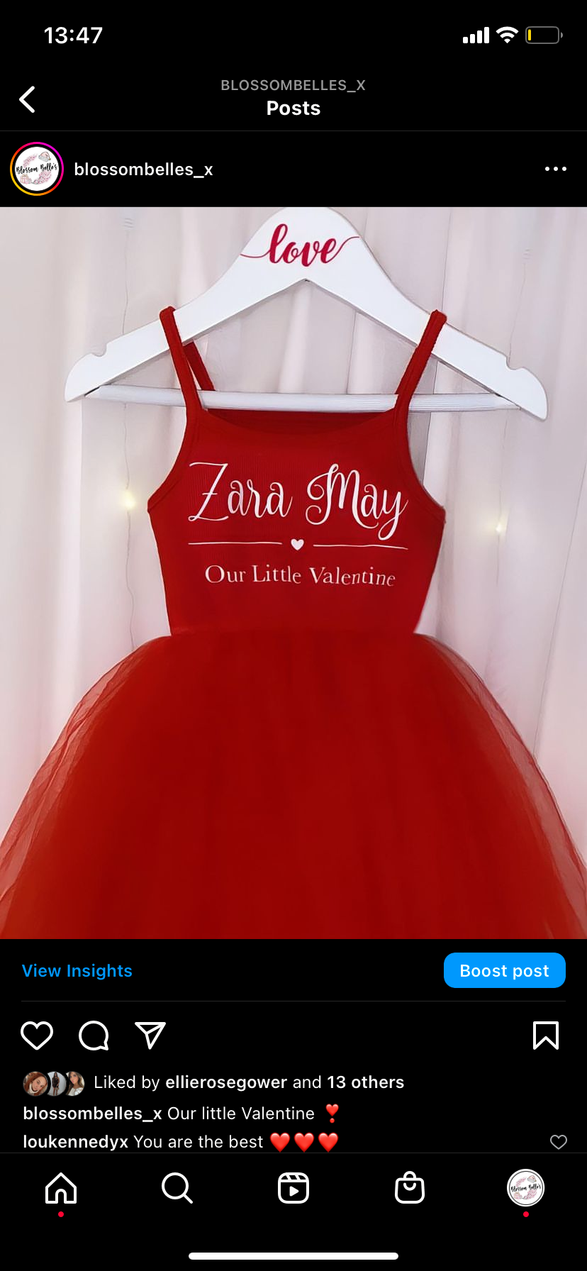 Valentines Day personalised dress