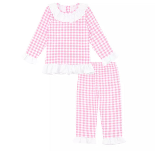 Girls Easter Pyjamas with frill neck