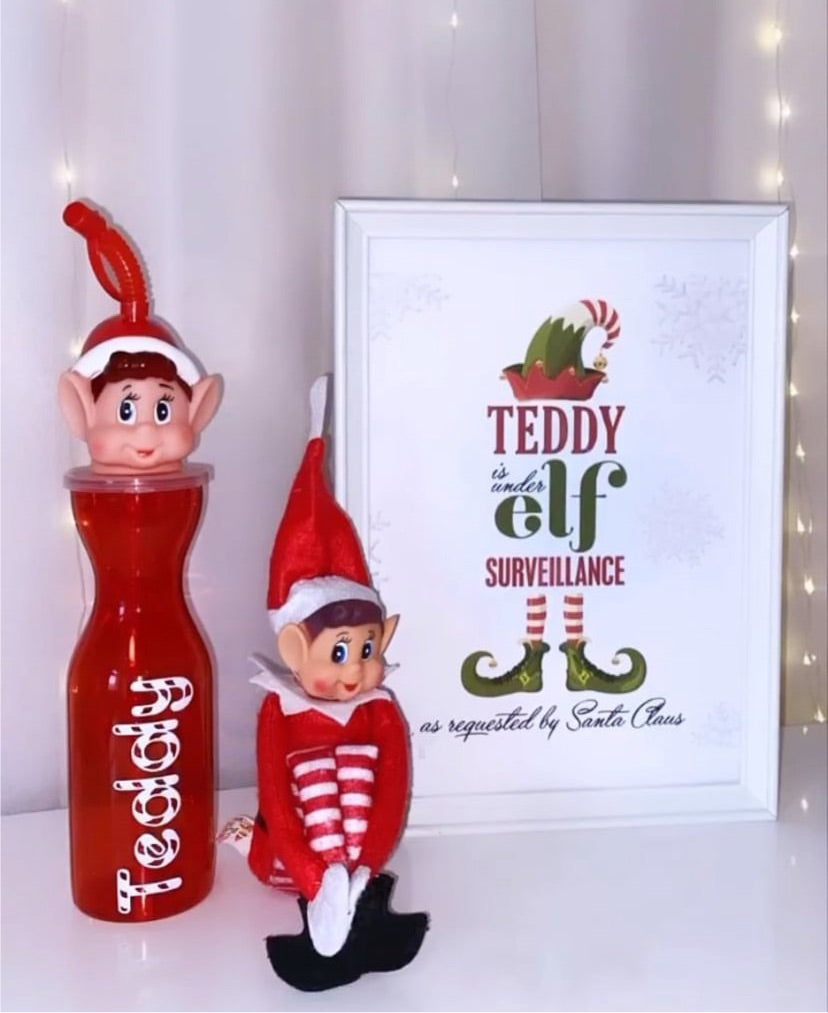 Elf on the Shelf Christmas Print & Bottle