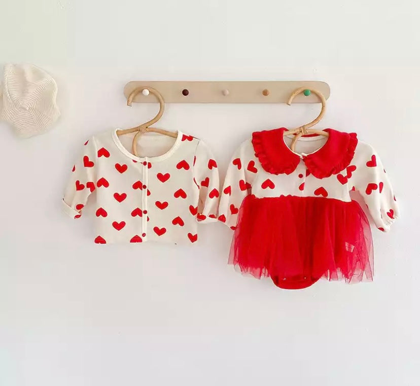 Valentine’s Day Dress and Matching Cardigan