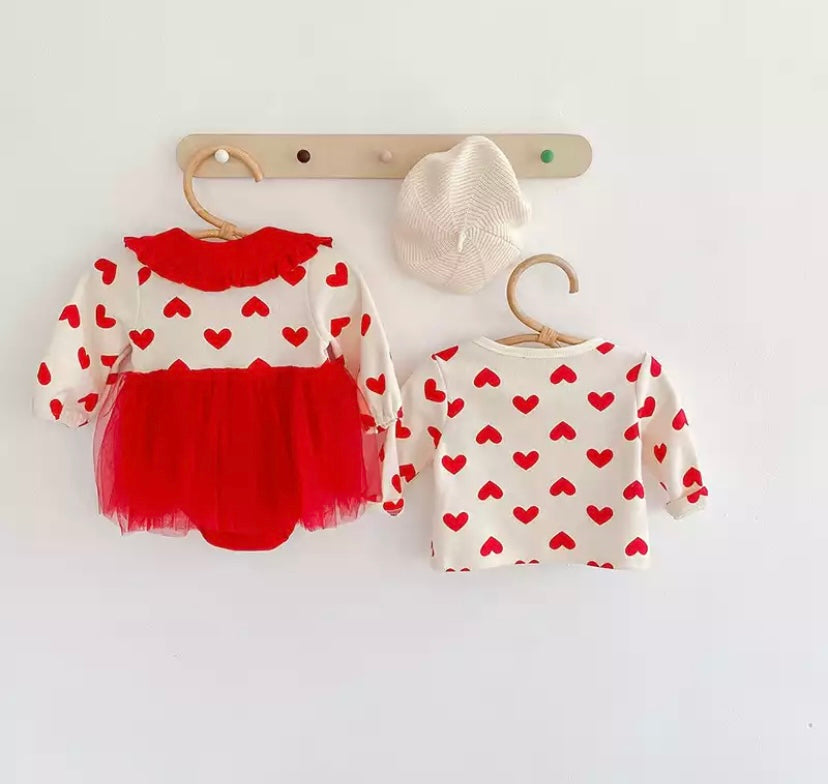 Valentine’s Day Dress and Matching Cardigan